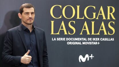 El exportero de la selección española, Iker Casillas durante la presentación de una serie documental sobre su retirada.