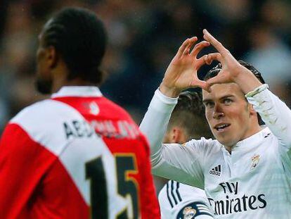 Bale celebra su gol al Rayo.