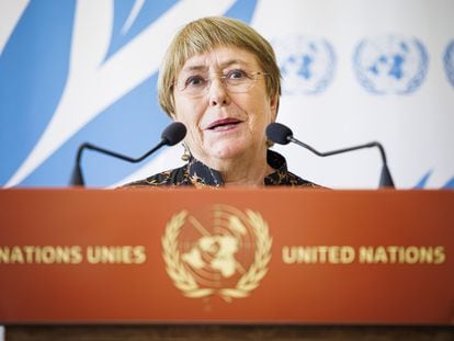 La Alta Comisionada de las Naciones Unidas para los Derechos Humanos, Michelle Bachelet, este miércoles en Ginebra.