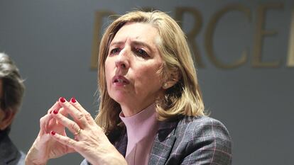 María José Soriano Manzanet, consejera delegada de Porcelanosa, durante una rueda de prensa.