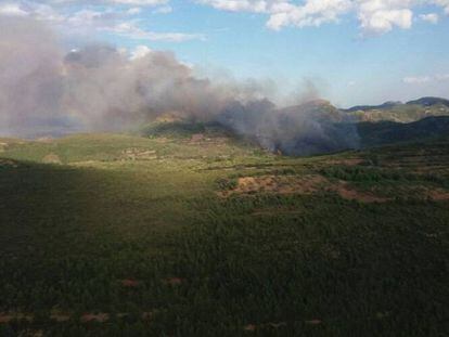 Incendio declarado este miércoles en la Sierra Calderona, en la Comunidad Valenciana.