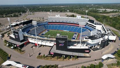 Vista aérea del actual Highmark Stadium de los Buffalo Bills en Nueva York.