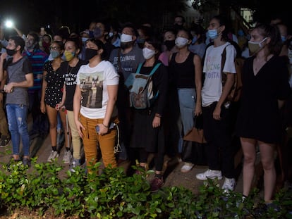 Una protesta de artistas ante el Ministerio de Cultura cubano, el pasado 27 de noviembre en La Habana.