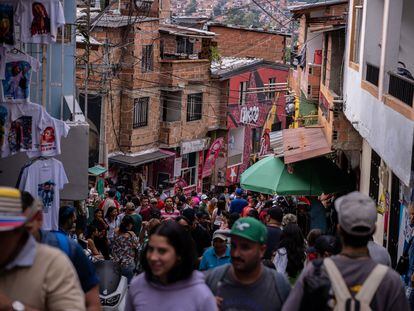 Imagen de la Comuna 13 de Medellín (Colombia), el 5 de abril de 2023.