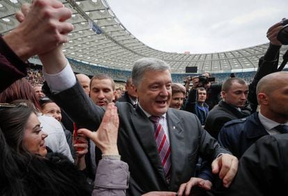 Poroshenko en el estado olímpico de Kiev, el pasado 14 de abril.