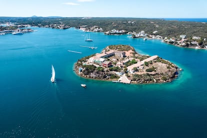 Aerial view of the Isla del Rey de Menorca, in an image courtesy of Hauser & Wirth.