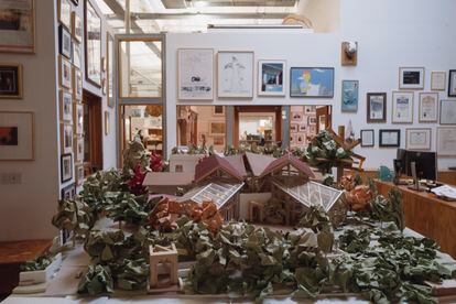 Model in Frank Gehry's studio in Los Angeles.