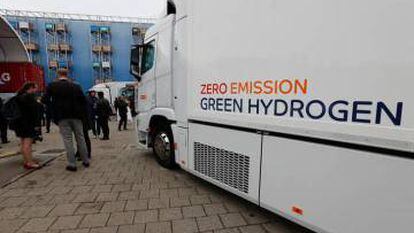 Camión de hidrógeno verde en Lucerna (Suiza). 