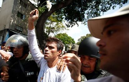 Leopoldo López, el día de su detención.