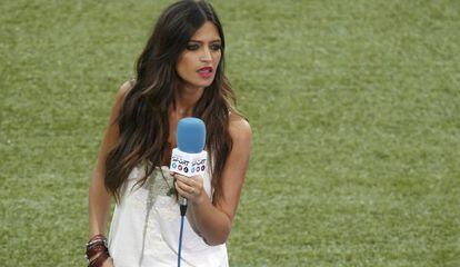 Sara Carbonero, durante un partido.