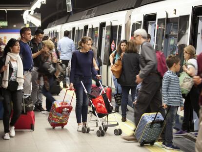 Estación de Nuevos Ministerios de la línea 8 de metro de Madrid, el 30 de septiembre de 2019.