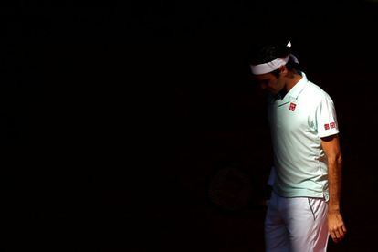Roger Federer, durante el partido de cuartos de final, el 10 de mayo de 2019.  