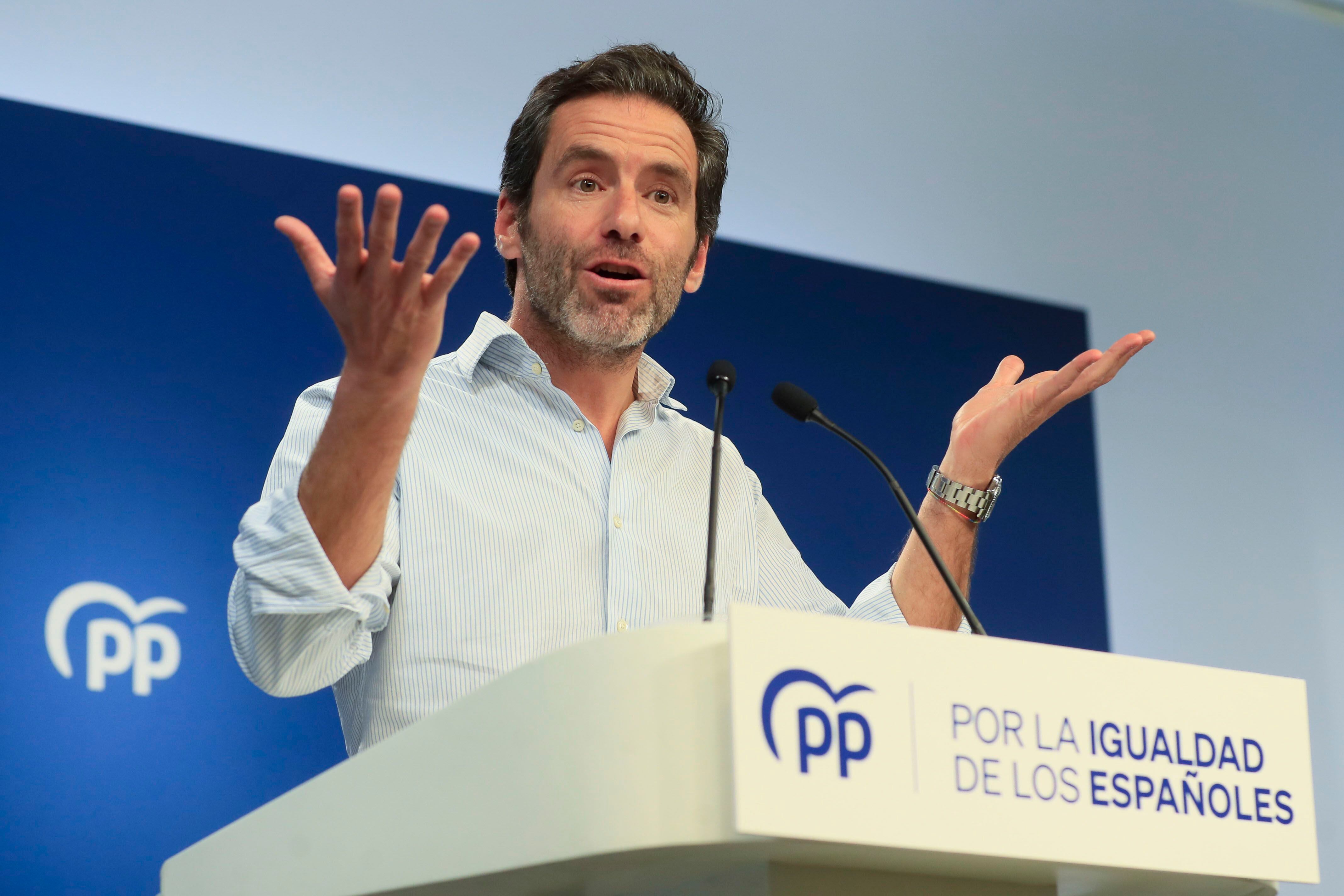 MADRID, 24/10/2023.- El vicesecretario del Partido Popular (PP), Borja Sémper, ofrece una rueda de prensa después de la reunión del Comité de Dirección del partido este martes en Madrid. EFE/ Fernando Alvarado
