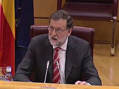 El líder del PP, Mariano Rajoy, en rueda de prensa.