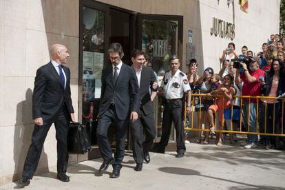 Messi, cuando fue a declarar por fraude fiscal, en septiembre de 2013