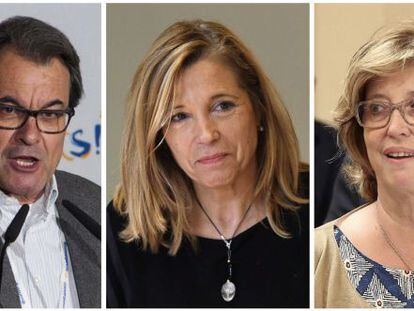 Fotograf&iacute;as de archivo del expresidente de la Generalitat Artur Mas (i), y las conselleras Joana Ortega (c) e Irene Rigau (d).