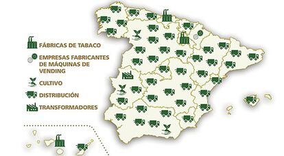 El mapa del tabaco en España