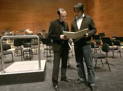Zuckermann (izquierda) y Abboud Ashkar, ayer, tras el ensayo con la Sinfónica vasca en el Kursaal.