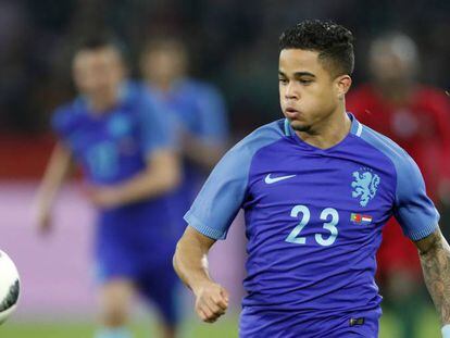 Justin Kluivert, durante el duelo ante Portugal.