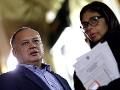 Diosdado Cabello y Delcy Rodr&iacute;guez, el pasado 5 de agosto.