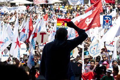 Manifestaci&oacute;n del BNG en el D&iacute;a da Patria del pasado julio en la plaza de A Quintana