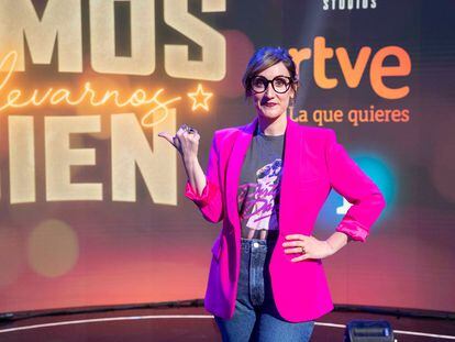 Ana Morgade en el plató de su programa 'Vamos a llevarnos bien', este lunes en Madrid.