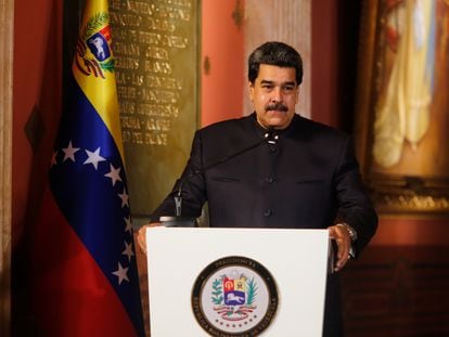 El presidente de Venezuela, Nicolás Maduro, ofrece un discurso en la Asamblea Nacional, el 18 de diciembre.