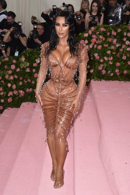 Kim Kardashian, dressed in Mugler at the gala of the Metropolitan Museum of New York in 2019.