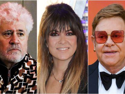 Pedro Almodóvar, Vanesa Martín y Elton John.