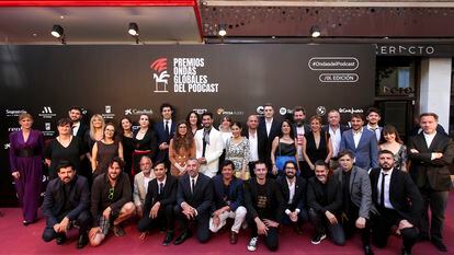 Foto de familia de los Premios Ondas Globales del Podcast, este martes en Málaga.