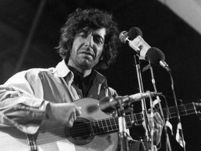 Leonard Cohen, en el festival de la Isla de Wight Ien 1970.