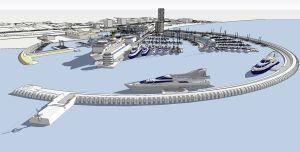Recreación del proyecto de Al Thani para el puerto de La Bajadilla (Marbella).