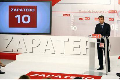 José Luis Rodríguez Zapatero, durante su discurso ante los miembros de su partido.