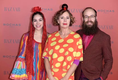 Ágatha Ruiz de la Prada, con sus hijos Cósima Ramírez y Tristán Ramírez en 2016.