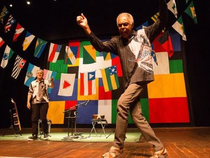 Caetano Veloso y Gilberto Gil en el concierto que ofrecieron en Brasil.