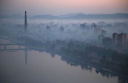 Vista de la ciudad de Pyongyang (Corea del Norte).