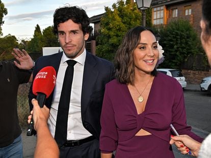 Tamara Falcó e Íñigo Onieva en su última foto juntos, cuando el 23 de septiembre de 2022 se dirigían juntos a una boda en Madrid.