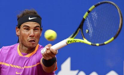 Nadal, durante el partido contra Anderson.