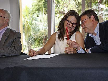 Puig, Oltra y Montiel firman un pacto programático sin decidir el presidente