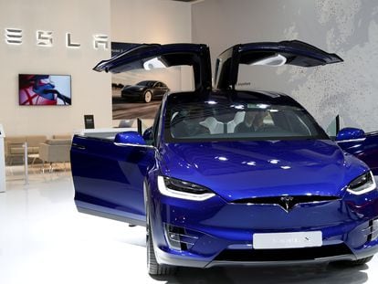 Tesla Model X, en enero en un concesionario de la marca en Bruselas.