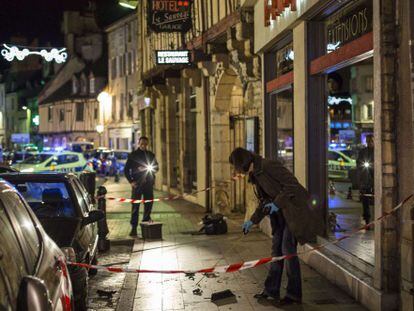 La escena del atropello, en Dijon, este 22 de diciembre