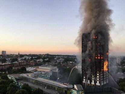 Incendio el pasado 14 de junio en la torre Grenfell, en Londres.