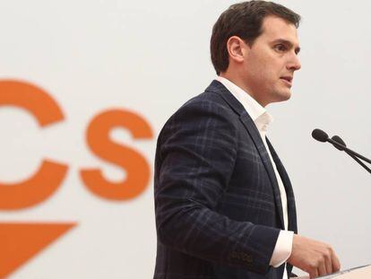 Albert Rivera, esta semana, en la sede de Ciudadanos.