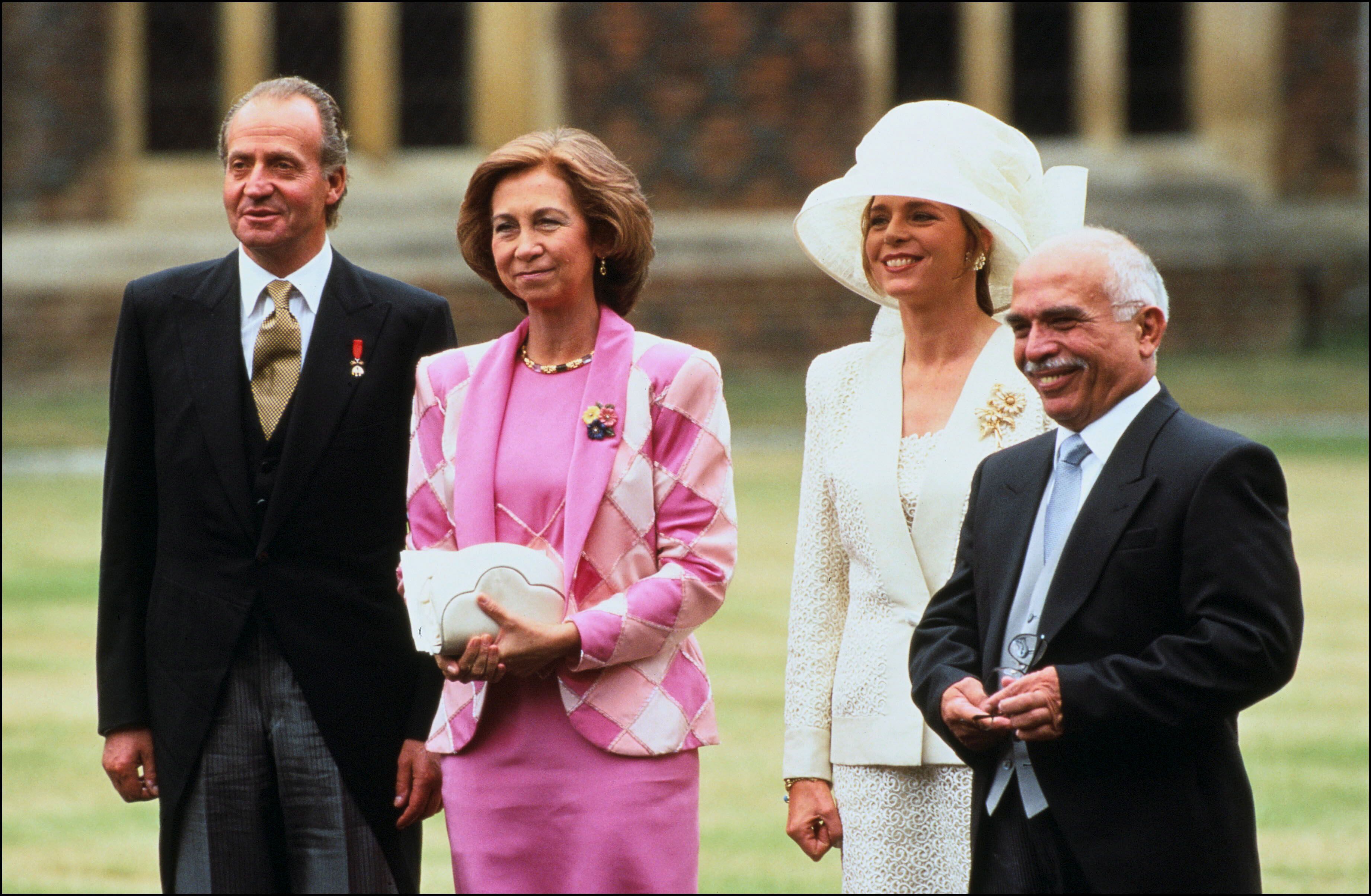 Los reyes Juan Carlos, Sofia, Noor y Hussein I, en 1995. 