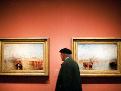 A la izquierda, <i>Muelle de Venecia. Palacio ducal</i>, y a la derecha, <i>Venecia: Maria della Salute,</i> dos óleos de Turner datados en 1844.