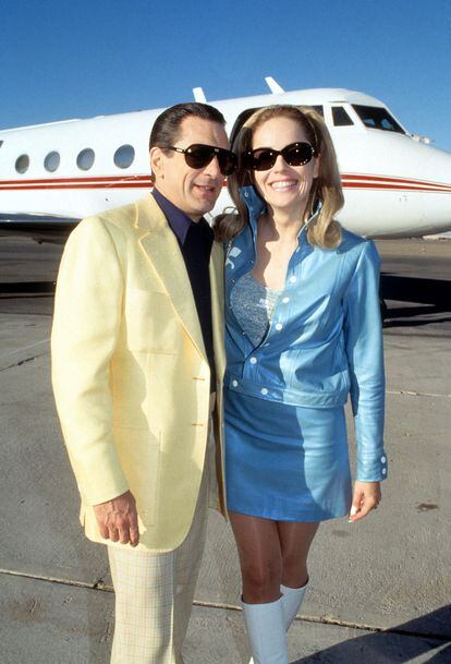 Robert de Niro y Sharon Stone en el rodaje de Casino en 1992.