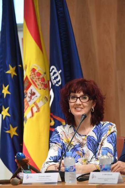 Gloria Viseras, en la presentación de la camapaña #abusosenfueradejuego