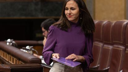 La secretaria general de Podemos, Ione Belarra, en el Congreso, el pasado 20 de diciembre.