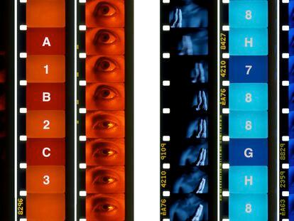 Tiras de fotogramas de la película ‘Healing Ray’, rodada en 16 mm, de Jorge Suárez-Quiñones Rivas, 2021.