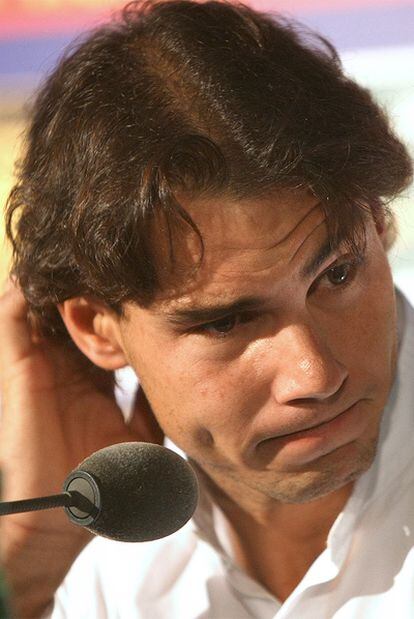 Rafa Nadal, durante su comparecencia ante los medios.